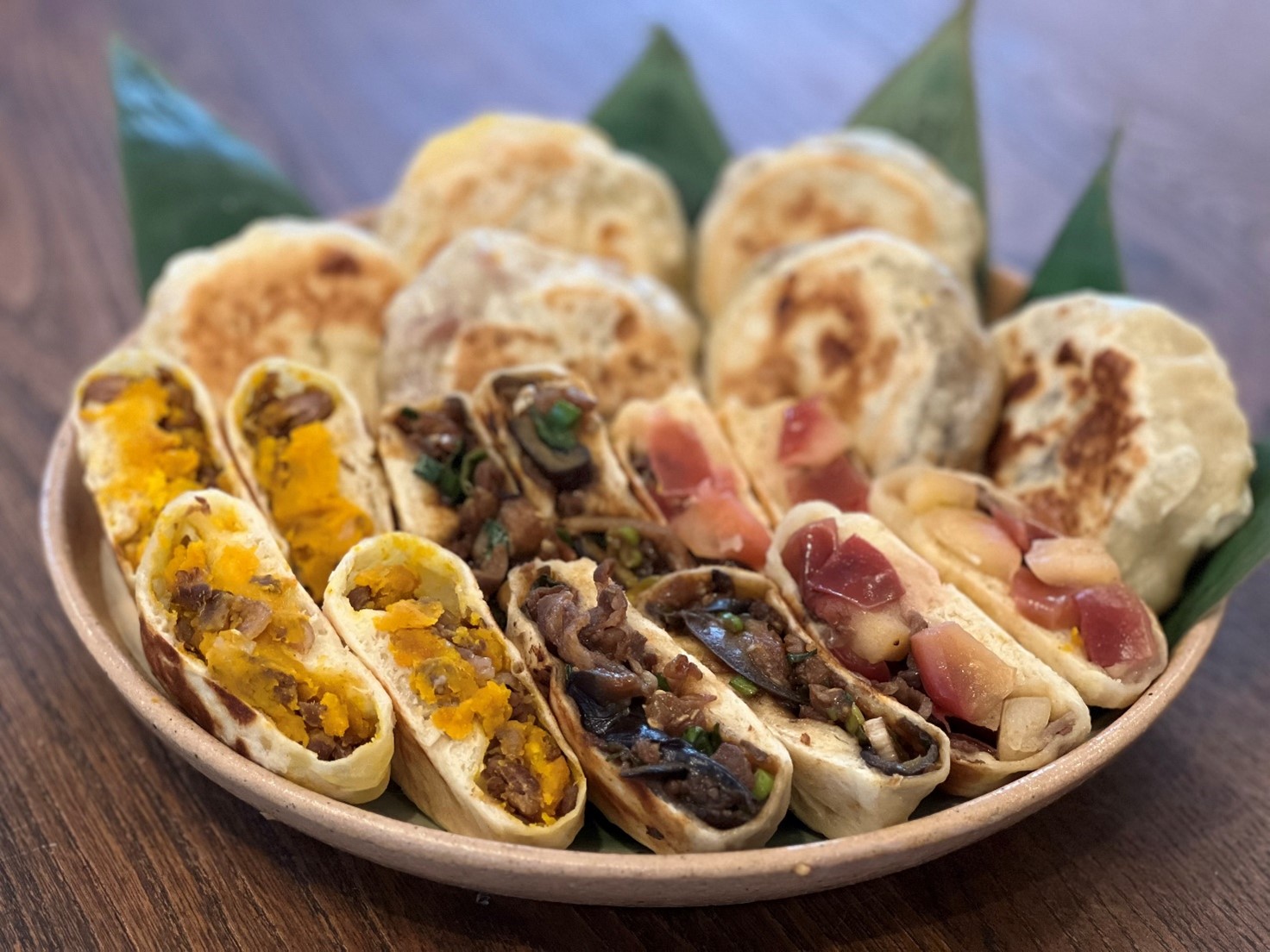 : 三種の彩りおやき